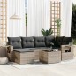 vidaXL Set Divani da Giardino 7pz con Cuscini Grigio Chiaro Polyrattan vidaXL Set Divani da Giardino 7pz con Cuscini Grigio Chiaro Polyrattan