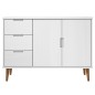 Credenza MOLDE Bianca 113x40x80 cm in Legno Massello di Pino Credenza MOLDE Bianca 113x40x80 cm in Legno Massello di Pino