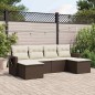 vidaXL Set Divano da Giardino 6 pz con Cuscini Marrone in Polyrattan vidaXL Set Divano da Giardino 6 pz con Cuscini Marrone in Polyrattan