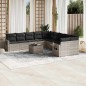 vidaXL Set Divani da Giardino 11 pz con Cuscini in Polyrattan Grigio vidaXL Set Divani da Giardino 11 pz con Cuscini in Polyrattan Grigio