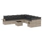 vidaXL Set Divani da Giardino 11 pz con Cuscini in Polyrattan Grigio vidaXL Set Divani da Giardino 11 pz con Cuscini in Polyrattan Grigio