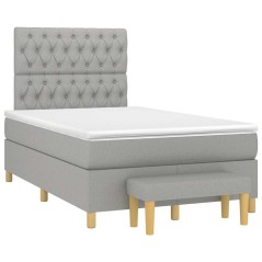 vidaXL Giroletto a Molle con Materasso Grigio Chiaro 120x190cm Tessuto