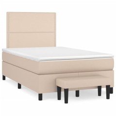 vidaXL Giroletto a Molle con Materasso Cappuccino 120x190cm Similpelle