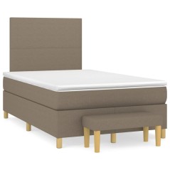 vidaXL Giroletto a Molle con Materasso Tortora 120x190 cm in Tessuto