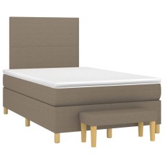 vidaXL Giroletto a Molle con Materasso Tortora 120x190 cm in Tessuto