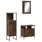 vidaXL Set Mobili da Bagno 3 pz Rovere Fumo in Legno Multistrato