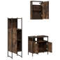 vidaXL Set Mobili da Bagno 3 pz Rovere Fumo in Legno Multistrato