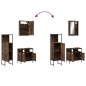 vidaXL Set Mobili da Bagno 3 pz Rovere Fumo in Legno Multistrato