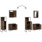 vidaXL Set Mobili da Bagno 3 pz Rovere Fumo in Legno Multistrato