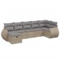 vidaXL Set Divano da Giardino 7 pz con Cuscini Beige Misto Polyrattan vidaXL Set Divano da Giardino 7 pz con Cuscini Beige Misto Polyrattan