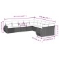 vidaXL Set Divani da Giardino 10pz con Cuscini in Polyrattan Nero