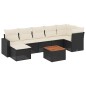 vidaXL Set Divani da Giardino con Cuscini 8 pz Nero in Polyrattan vidaXL Set Divani da Giardino con Cuscini 8 pz Nero in Polyrattan