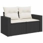 vidaXL Set Divani da Giardino con Cuscini 8 pz Nero in Polyrattan vidaXL Set Divani da Giardino con Cuscini 8 pz Nero in Polyrattan
