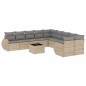 vidaXL Set Divani da Giardino 11 pz con Cuscini Beige in Polyrattan