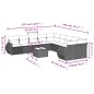 vidaXL Set Divani da Giardino 11 pz con Cuscini Beige in Polyrattan