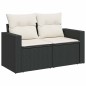 vidaXL Set Divani da Giardino 11 pz con Cuscini in Polyrattan Nero vidaXL Set Divani da Giardino 11 pz con Cuscini in Polyrattan Nero