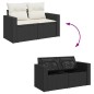 vidaXL Set Divani da Giardino 11 pz con Cuscini in Polyrattan Nero vidaXL Set Divani da Giardino 11 pz con Cuscini in Polyrattan Nero