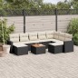 vidaXL Set Divani da Giardino 10pz con Cuscini in Polyrattan Nero