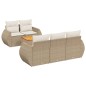 vidaXL Set Divano da Giardino 6 pz con Cuscini Beige in Polyrattan vidaXL Set Divano da Giardino 6 pz con Cuscini Beige in Polyrattan