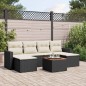 vidaXL Set Divani da Giardino con Cuscini 7pz Nero Polyrattan