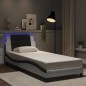 vidaXL Giroletto con Luci LED Bianco e Nero 90x190 cm in Similpelle