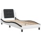 vidaXL Giroletto con Luci LED Bianco e Nero 90x190 cm in Similpelle