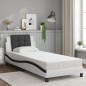 vidaXL Giroletto con Luci LED Bianco e Nero 90x190 cm in Similpelle