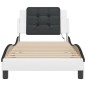 vidaXL Giroletto con Luci LED Bianco e Nero 90x190 cm in Similpelle
