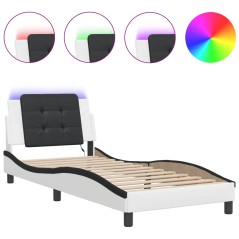 vidaXL Giroletto con Luci LED Bianco e Nero 100x200 cm in Similpelle