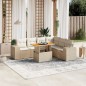 vidaXL Set Divani da Giardino 7 pz con Cuscini Beige in Polyrattan vidaXL Set Divani da Giardino 7 pz con Cuscini Beige in Polyrattan