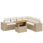 vidaXL Set Divani da Giardino 7 pz con Cuscini Beige in Polyrattan vidaXL Set Divani da Giardino 7 pz con Cuscini Beige in Polyrattan