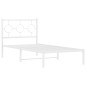 vidaXL Giroletto con Testiera Metallo Bianco 90x200 cm vidaXL Giroletto con Testiera Metallo Bianco 90x200 cm
