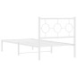 vidaXL Giroletto con Testiera Metallo Bianco 90x200 cm vidaXL Giroletto con Testiera Metallo Bianco 90x200 cm