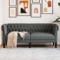 vidaXL Divano Chesterfield a 2 Posti Grigio Scuro in Tessuto vidaXL Divano Chesterfield a 2 Posti Grigio Scuro in Tessuto