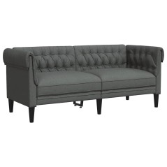 vidaXL Divano Chesterfield a 2 Posti Grigio Scuro in Tessuto