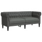 vidaXL Divano Chesterfield a 2 Posti Grigio Scuro in Tessuto vidaXL Divano Chesterfield a 2 Posti Grigio Scuro in Tessuto