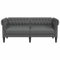 vidaXL Divano Chesterfield a 2 Posti Grigio Scuro in Tessuto vidaXL Divano Chesterfield a 2 Posti Grigio Scuro in Tessuto