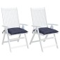 vidaXL Cuscini per Sedia 2 pz Blu Marino 50x50x7 cm in Tessuto Oxford