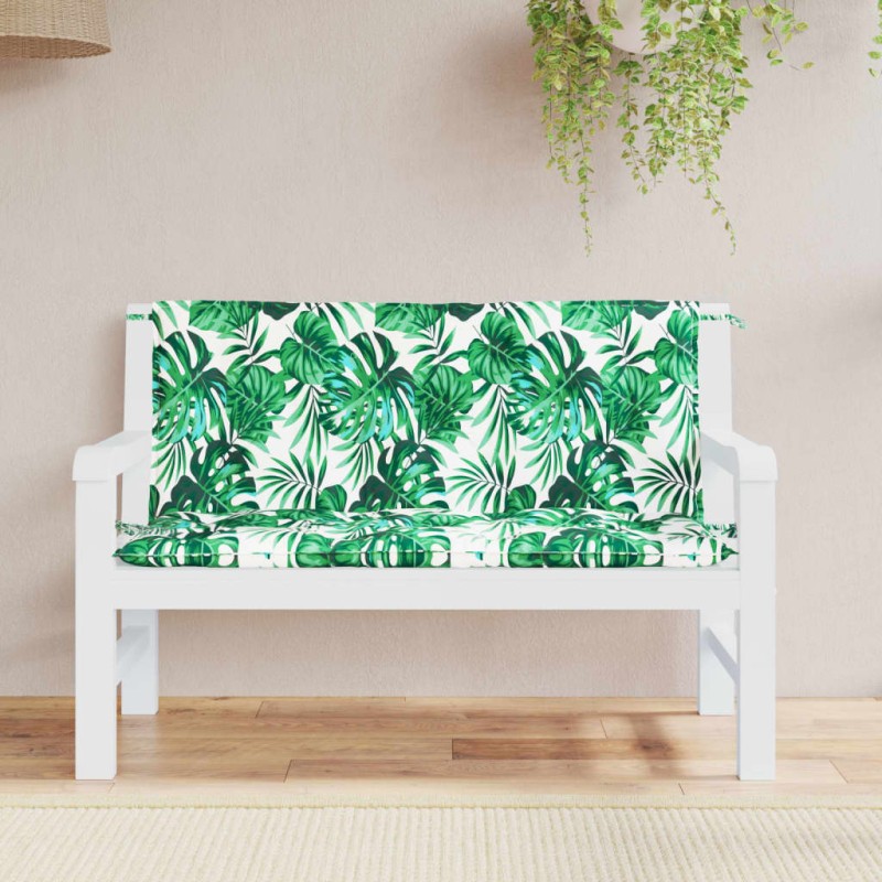 vidaXL Cuscini Panca Giardino 2 pz a Foglie 120x50x7 cm Tessuto Oxford vidaXL Cuscini Panca Giardino 2 pz a Foglie 120x50x7 cm Tessuto Oxford