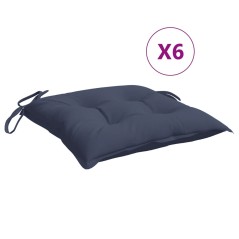 vidaXL Cuscini per Sedia 6 pz Blu Marino 50x50x7 cm in Tessuto Oxford