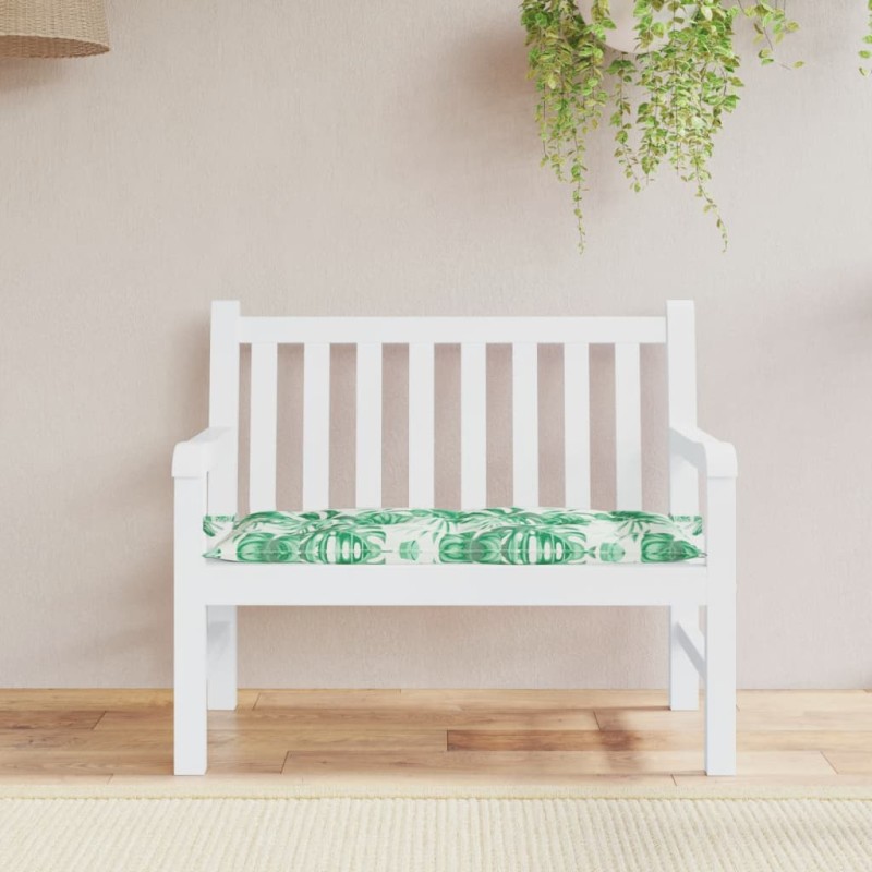 vidaXL Cuscino Panca Giardino a Foglie 110x50x7 cm in Tessuto Oxford