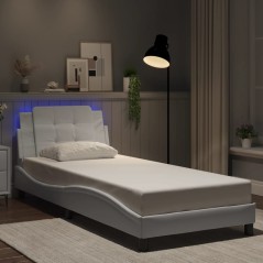 vidaXL Giroletto con Luci LED Bianco 80x200 cm in Similpelle