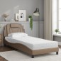 vidaXL Letto con Materasso Cappuccino 90x200 cm in Similpelle vidaXL Letto con Materasso Cappuccino 90x200 cm in Similpelle