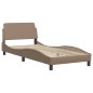 vidaXL Letto con Materasso Cappuccino 90x200 cm in Similpelle vidaXL Letto con Materasso Cappuccino 90x200 cm in Similpelle