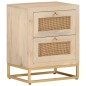 vidaXL Comodino 40x30x50 cm in Legno Massello di Mango e Ferro vidaXL Comodino 40x30x50 cm in Legno Massello di Mango e Ferro