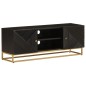 vidaXL Mobile TV Nero 110x30x40 cm in Legno Massello di Mango e Ferro vidaXL Mobile TV Nero 110x30x40 cm in Legno Massello di Mango e Ferro