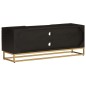 vidaXL Mobile TV Nero 110x30x40 cm in Legno Massello di Mango e Ferro vidaXL Mobile TV Nero 110x30x40 cm in Legno Massello di Mango e Ferro