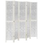 vidaXL Divisorio Ambienti 5Pannelli Bianco Legno Massello di Paulownia vidaXL Divisorio Ambienti 5Pannelli Bianco Legno Massello di Paulownia