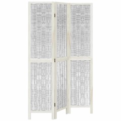 vidaXL Divisorio Ambienti 3Pannelli Bianco Legno Massello di Paulownia