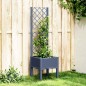 vidaXL Fioriera Giardino con Traliccio Grigio Blu 40x40x142 cm PP